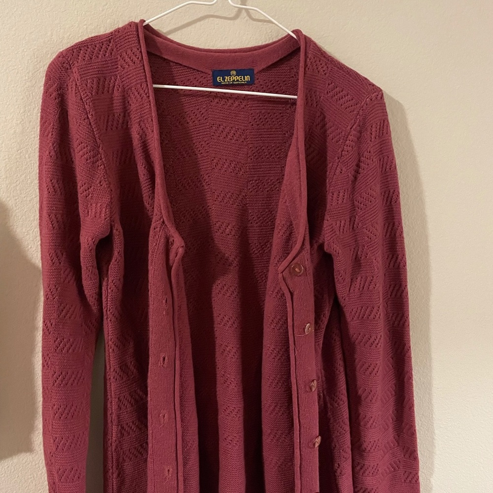 Burgundy handmade cartigan